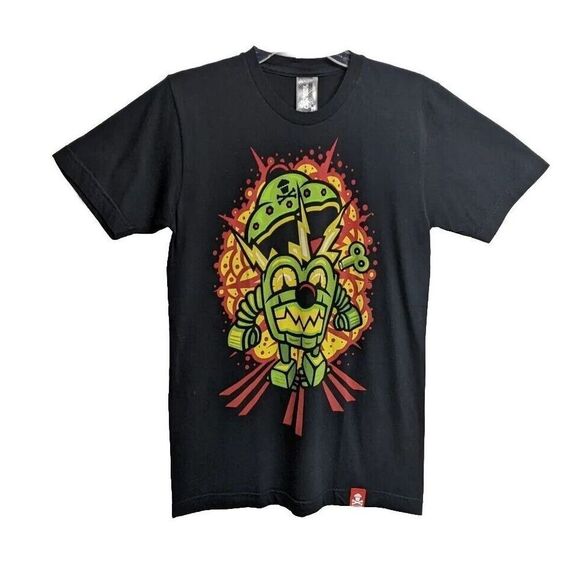 Johnny Cupcakes T-shirt Men Size Small Wind Up Toy Robot Explosion Graphic Art S - Picture 1 of 6